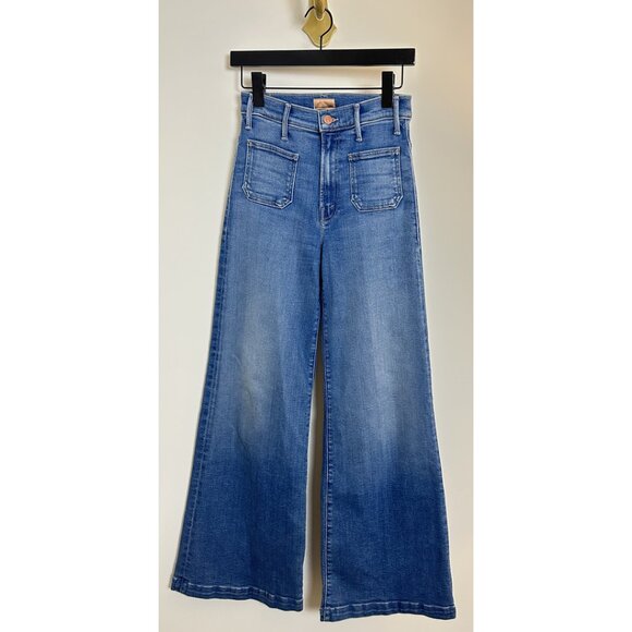 MOTHER The Hustler Roller Patch Pocket Sneak Wide Leg Jeans in Piece By Piece - Picture 4 of 13